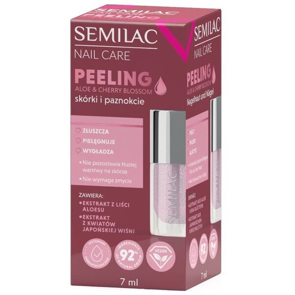 SEMILAC Nail Care Peeling do skórek i paznokci Aloe & Cherry blossom 7 ml