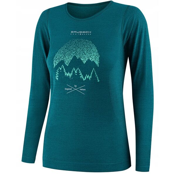Μπλούζα γυναικεία με μακρύ μανίκι OUTDOOR WOOL PRO πράσινο XL - GÓRY 13