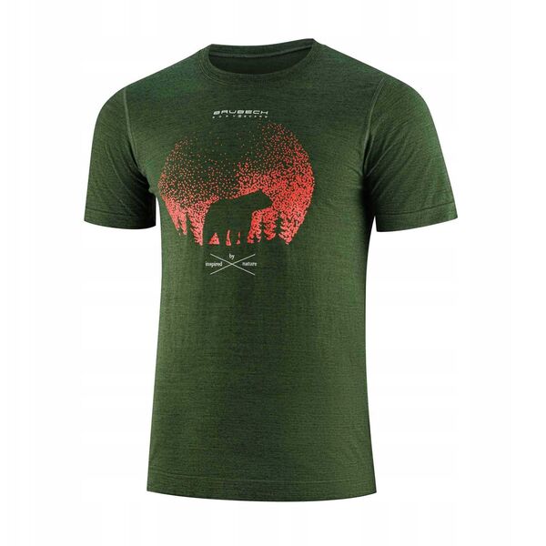 SS1265M Ανδρικό μπλουζάκι με κοντό μανίκι OUTDOOR WOOL PRO σκούρο πράσινο XXL - NIEDZWIEDŹ 4