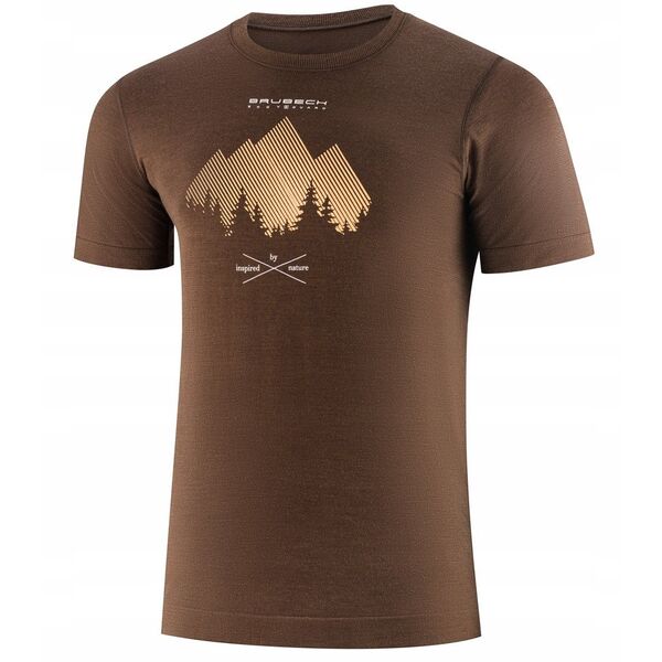 Ανδρικό μπλουζάκι με κοντό μανίκι SS1265M OUTDOOR WOOL PRO καφέ S - GÓRY 11