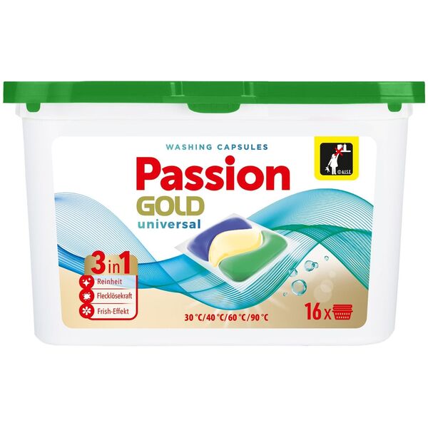 PASSION GOLD Kapsułki do prania 3w1 Universalne 1 op. - 16 szt.