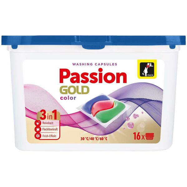 PASSION GOLD Kapsułki do prania 3w1 Kolor 1 op. - 16 szt.