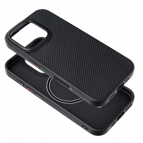 Κάλυμμα Carbon Elite Mag συμβατό με MagSafe ταιριάζει στο IPHONE 16 PLUS μαύρο