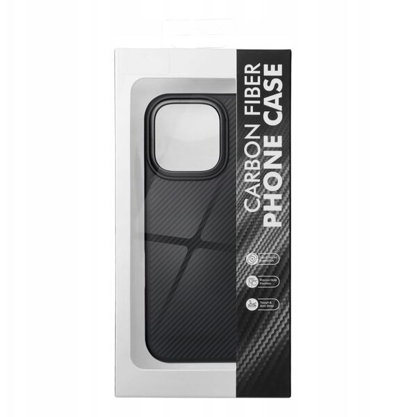 Κάλυμμα Carbon Elite Mag συμβατό με MagSafe ταιριάζει στο IPHONE 16 PLUS μαύρο