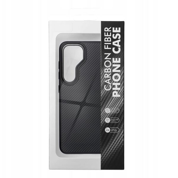 Κάλυμμα Carbon Elite Mag συμβατό με MagSafe ταιριάζει με SAMSUNG S25 μαύρο