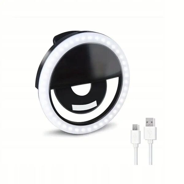 Δαχτυλίδι LED Lampa για selfie στο τηλέφωνο RK-12 μαύρο
