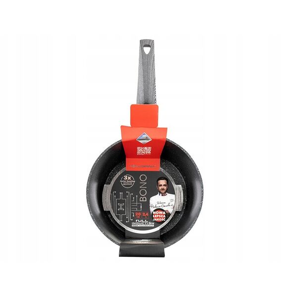 RONDEL BONO 20 CM 2,4L. IND. by M.G. (ΜΑΥΡΟ, ΕΠΙΣΤΡΩΣΗ ΠΟΥ ΜΙΜΕΙΤΑΙ ΠΕΤΡΑ, ΜΑΥΡΗ ΛΑΒΗ)