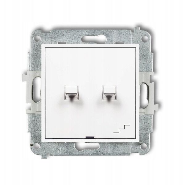 Μονός διακόπτης με σκάλα Karlik Mini MWPUS-10.1 σε αμερικανικό στυλ κοινή τροφοδοσία λευκός