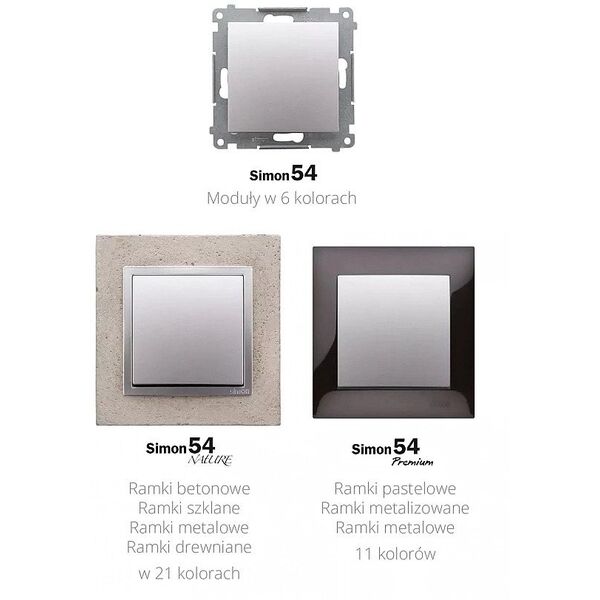 Διακόπτης σκάλας Kontakt-Simon Simon 54 DW6AL.01/X/41 με LED φωτισμό χωρίς εικονόγραμμα, μονάδα 16AX 250V~ βιδωτοί ακροδέκτες κρεμ