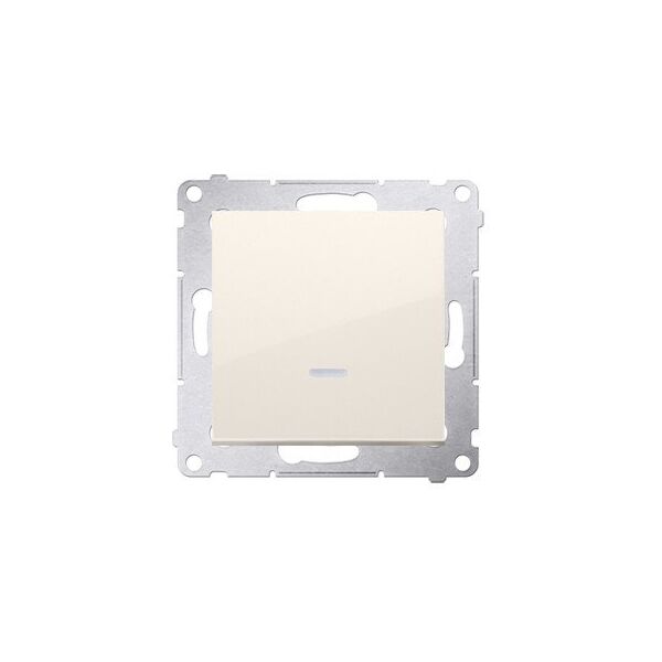 Διακόπτης σκάλας Kontakt-Simon Simon 54 DW6AL.01/X/41 με LED φωτισμό χωρίς εικονόγραμμα, μονάδα 16AX 250V~ βιδωτοί ακροδέκτες κρεμ