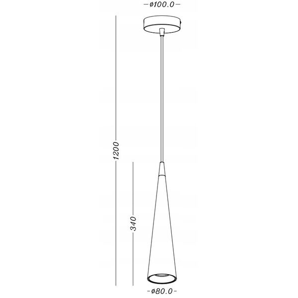 GTV Evi OS-EVI-GU10-10-DEC κρεμαστό φωτιστικό 1x40W GU10 μαύρο/χρυσό