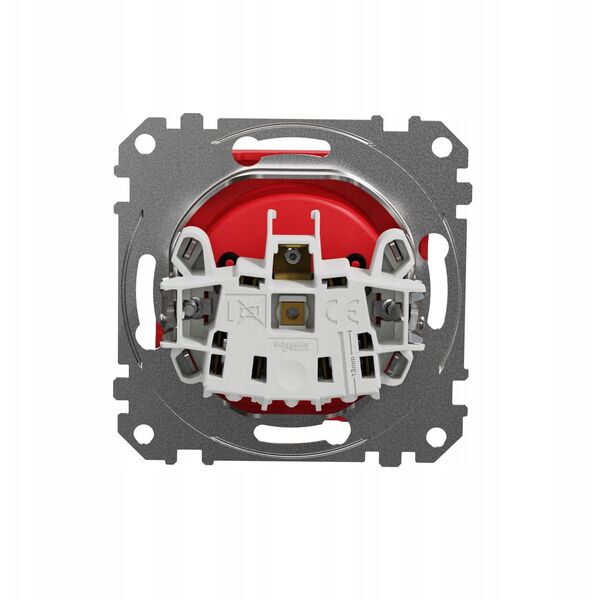 Μονή πρίζα με γείωση SCHNEIDERE Sedna Design SDD115011 με κλείστρα κόκκινο Design & Elements