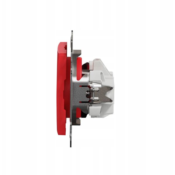 Μονή πρίζα με γείωση SCHNEIDERE Sedna Design SDD115011 με κλείστρα κόκκινο Design & Elements