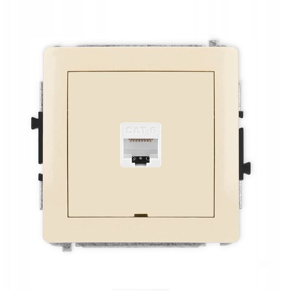 Μονή υποδοχή υπολογιστή 1xRJ45 Karlik Deco 1DGKBO-3 κατηγορία 6, 8 ακίδων, χωρίς πεδίο περιγραφής μπεζ