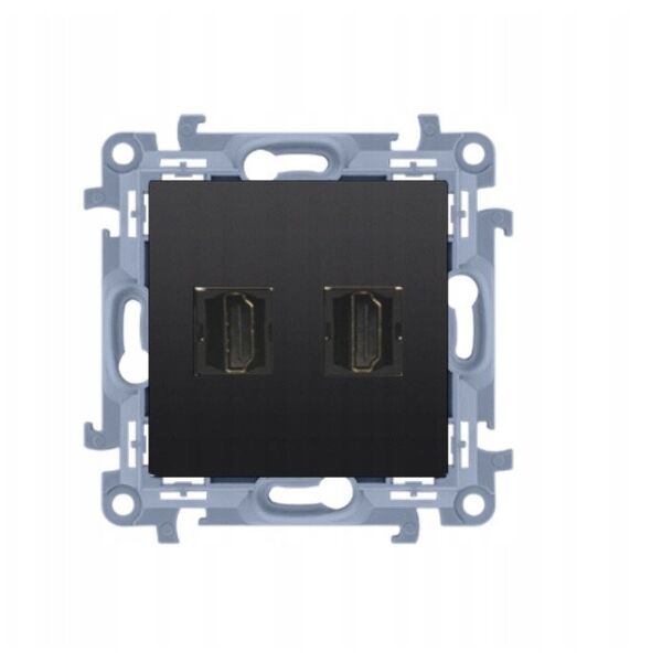 Διπλή υποδοχή HDMI Kontakt-Simon Simon 10 CGHDMI2.01/49 ver.1.4 μαύρο ματ