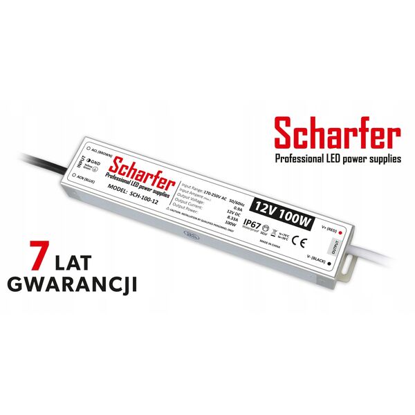 Prescot Σκληρός SCH-100-12 τροφοδοτικό LED στεγανό 12V 100W λευκό