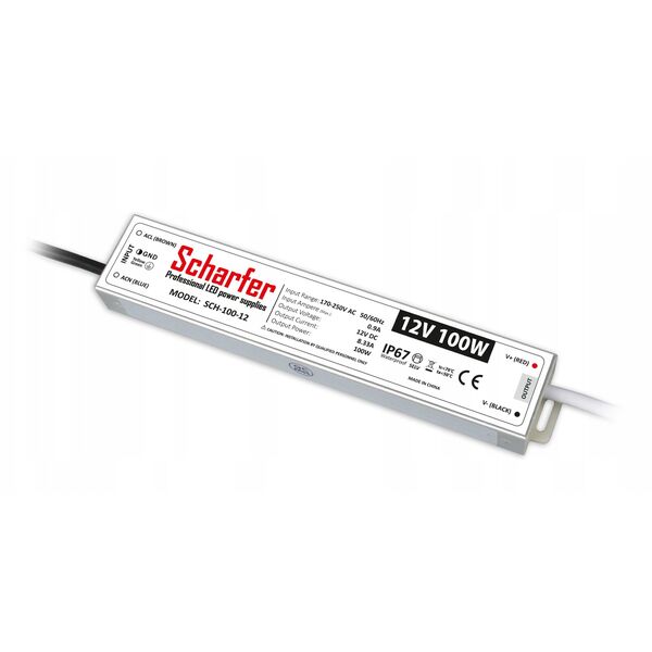 Prescot Σκληρός SCH-100-12 τροφοδοτικό LED στεγανό 12V 100W λευκό