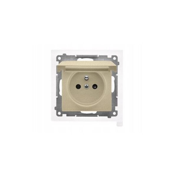 Πρίζα Kontakt-Simon 55 TGZ1BCZ.01/144 για έκδοση IP44 με φλάντζα, μονάδα 16 A, 250V~, ταχυσύνδεσμοι σαμπανιζέ ματ