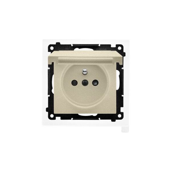 Πρίζα Kontakt-Simon 55 TGZ1BCZ.01/144 για έκδοση IP44 με φλάντζα, μονάδα 16 A, 250V~, ταχυσύνδεσμοι σαμπανιζέ ματ