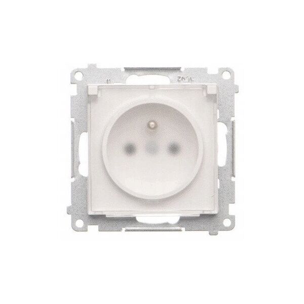 Πρίζα Kontakt-Simon 55 TGZ1BCUZ.01/111A για έκδοση IP44 χωρίς φλάντζα, μονάδα 16 A, 250V~, ταχυσύνδεσμοι λευκό ματ/διαφανές