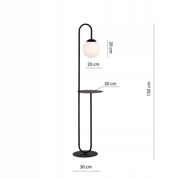 Emibig Bari 1235/LP1 επιδαπέδιο φωτιστικό 1x10W E14 λευκό/μαύρο