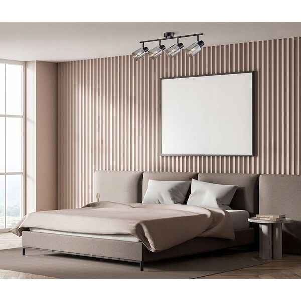 Italux Santia SPL-65342-1-BK-SG απλίκα τοίχου 1x40W E14 καπνιστό/μαύρο