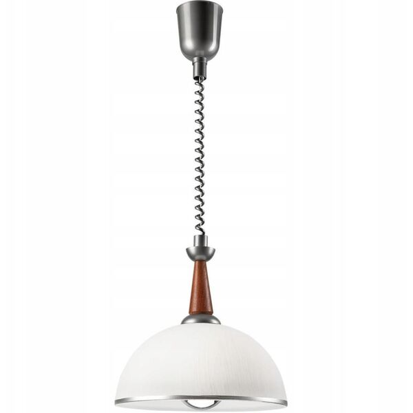 Φωτιστικό κρεμαστό Lamkur Chiara 50096 1x60W E27 ασημί/ξύλινο