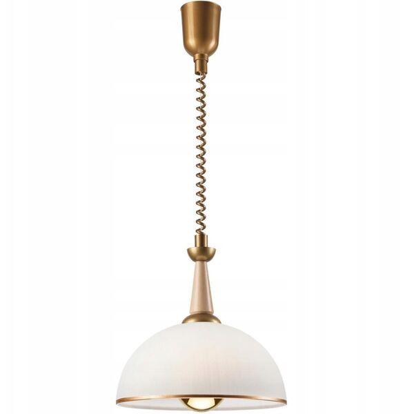 Φωτιστικό κρεμαστό Lamkur Chiara 50058 1x60W E27 χρυσό/ξύλινο