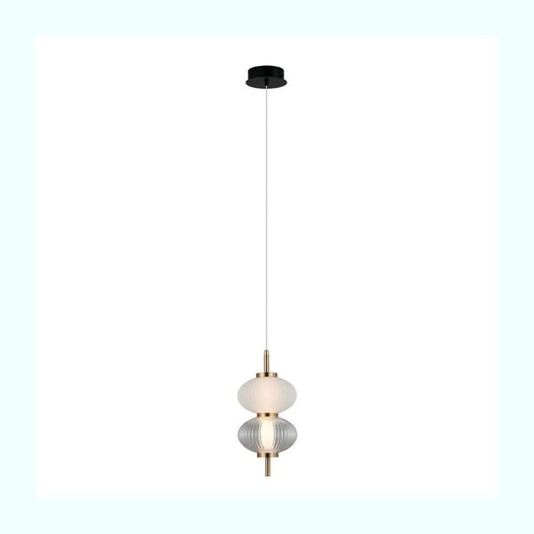 Italux Testa PND-84938-2V-BK κρεμαστό φωτιστικό 1x8W LED 3000K 500 lm λευκό/διαφανές