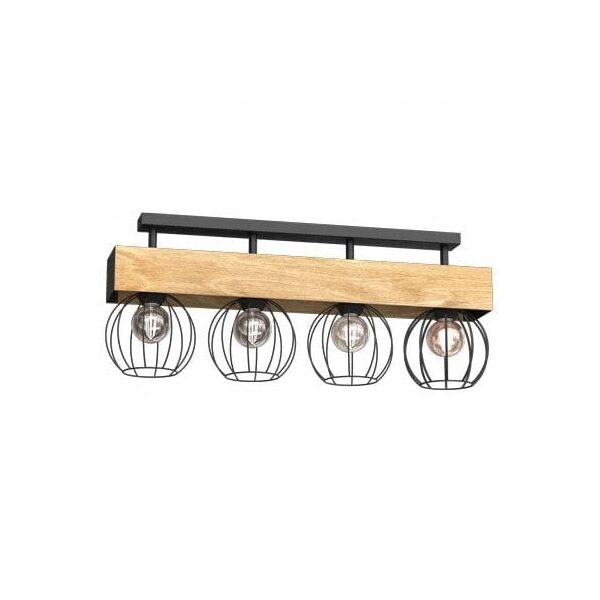 Luminex Menton 1639 πλαφονιέρα οροφής 4x15W E27 μαύρο/ξύλινο