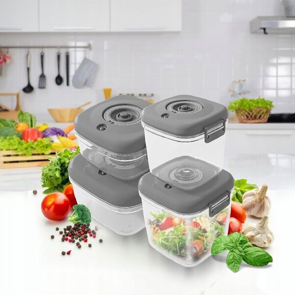 ΣΕΤ ΑΕΡΟΣΤΕΓΩΝ ΔΟΧΕΙΩΝ CLEVER KITCHEN ΓΚΡΙ
