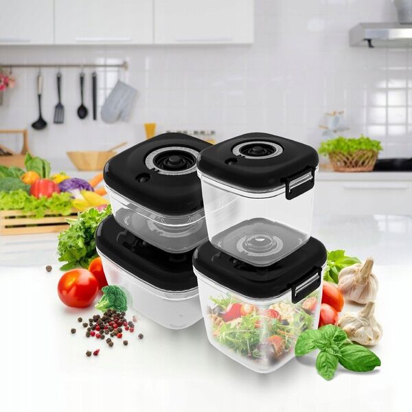 ΣΕΤ ΕΡΜΗΤΙΚΩΝ ΔΟΧΕΙΩΝ CLEVER KITCHEN ΜΑΥΡΟ