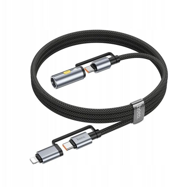 Καλώδιο HOCO All-in-one Typ C / Lightning σε Typ C / Φορτιστής αυτοκινήτου PD 3A 60W U138 1,2 m γκρι