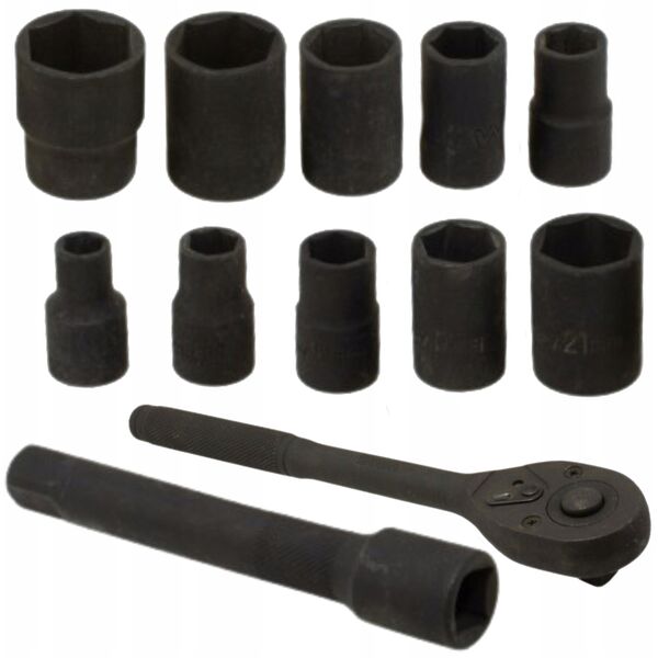 Σετ εργαλείων κρούσης 12 τεμ. 1/2" (εξάγωνα) (10-24mm)