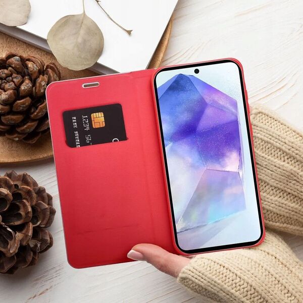 Θήκη LUNA Book Carbon για SAMSUNG A56 5G κόκκινο
