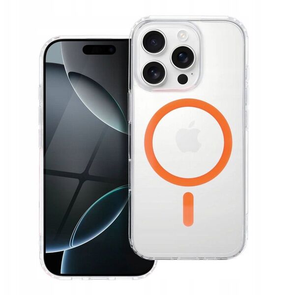Drop Glue Colorful Ring Mag Cover συμβατό με MagSafe ταιριάζει στο IPHONE 13 MINI πορτοκαλί