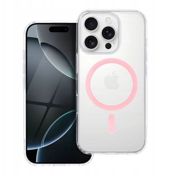 Drop Glue Colorful Ring Mag Cover συμβατό με MagSafe ταιριάζει στο IPHONE 13 MINI ροζ