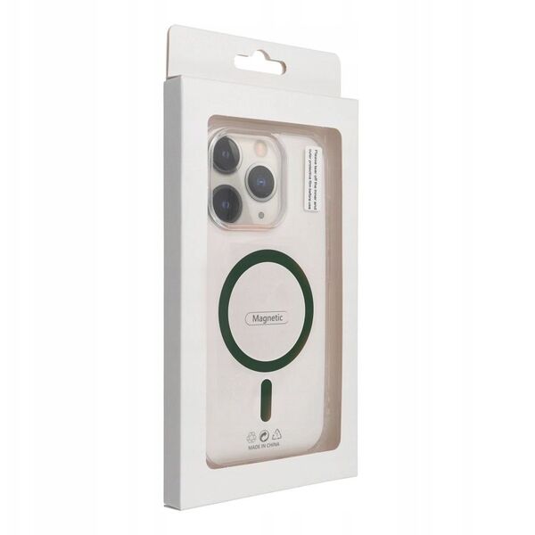 Drop Glue Colorful Ring Mag Cover συμβατό με MagSafe ταιριάζει με SAMSUNG A36 σκούρο πράσινο