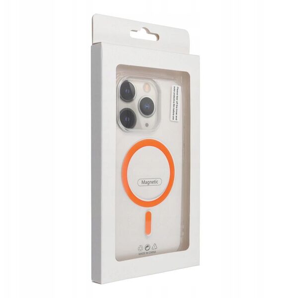 Drop Glue Colorful Ring Mag Cover συμβατό με MagSafe ταιριάζει με SAMSUNG A26 πορτοκαλί