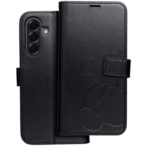 Θήκη Kabura MEZZO Book για IPHONE 16e (SE 4 2025) teddy bear μαύρο