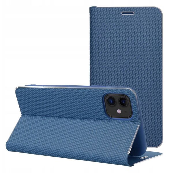 Θήκη LUNA Book Carbon για το IPHONE 16e (SE 4 2025) μπλε