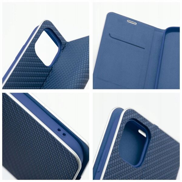 Θήκη LUNA Book Carbon για το IPHONE 16e (SE 4 2025) μπλε