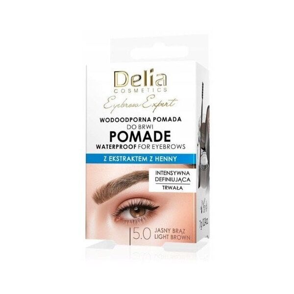 DELIA Eyebrow Expert αδιάβροχη πομάδα φρυδιών 5.0 ανοιχτό καφέ 7 g