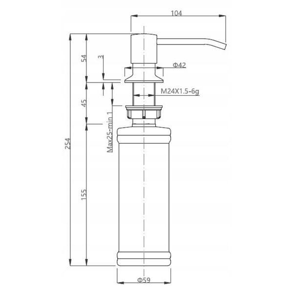 Διανομέας υγρού KEIRA 320 ml nano PVD μαύρο μέταλλο