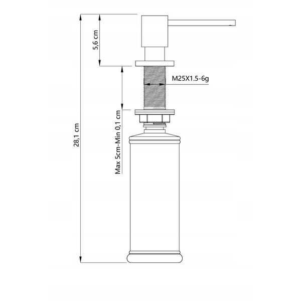LORI δοσομετρητής υγρού PVD χαλκός (500 ml) (WS)