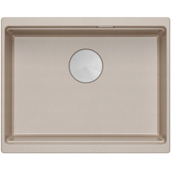 LOGAN 100 GraniteQ νεροχύτης pearl beige 56x45x21,5 cm 1-θέσιος υποκαθήμενος με χειροκίνητο σιφόνι από ανοξείδωτο ατσάλι