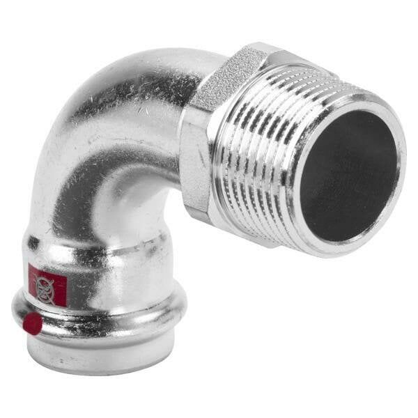 VIEGA Prestabo αγκώνας 3/4"x22 mm 90 μοίρες από μη κραματοποιημένο χάλυβα Μούφα / νίπελ, SC-contur