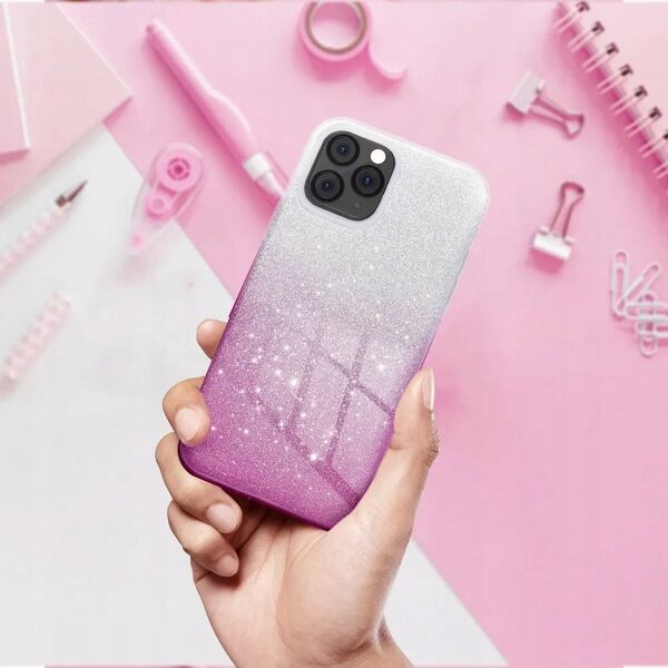 Θήκη SHINING για IPHONE 16e (SE 4 2025) διαφανές ροζ