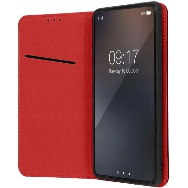 Θήκη SMART PRO Book skórzana για XIAOMI Redmi Note 14 4G (GLOBAL - 164,84mm x 78,15mm x 8,16mm) μπορντό