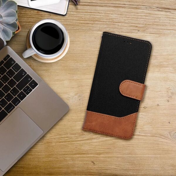 Kabura JEANS Book για το XIAOMI Redmi Note 14 4G (GLOBAL - 164,84mm x 78,15mm x 8,16mm) μαύρο
